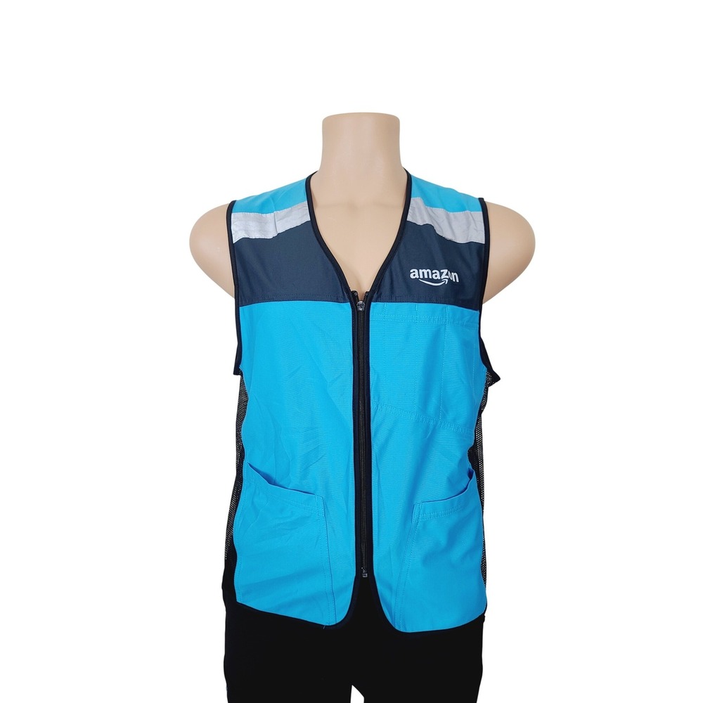 Amazon Zipper Closure, Mesh Sides Flex Vest Men, Size M/L, Blue/Black. KT